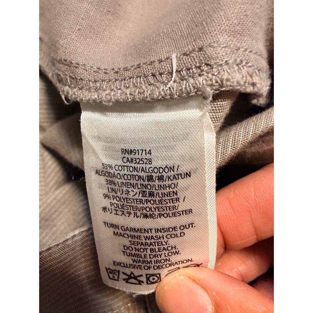 Armani Exchange Mens Pinstripe Utility Carpenter Shorts Tan Linen Blend 31 - Picture 3 of 11